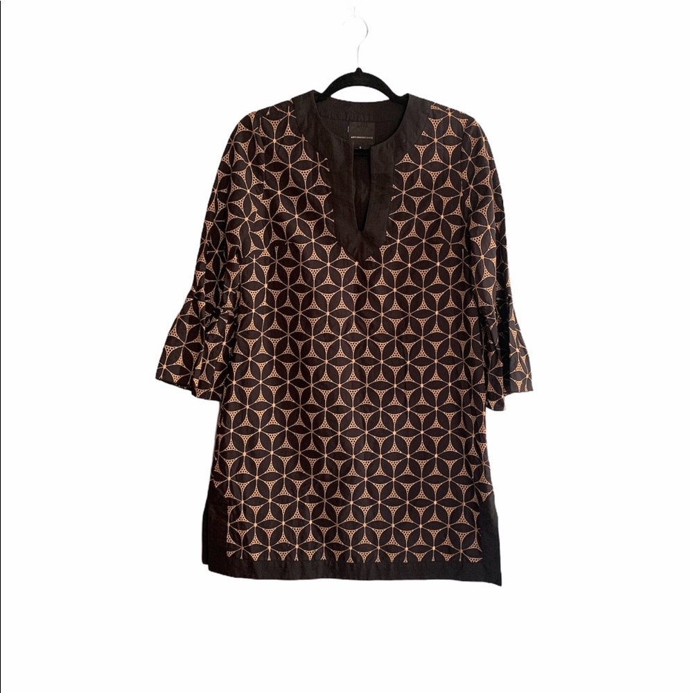 Anna Sui Anthropologie Embroidered Tunic Dress Size 4 Whimsigoth boho y2k